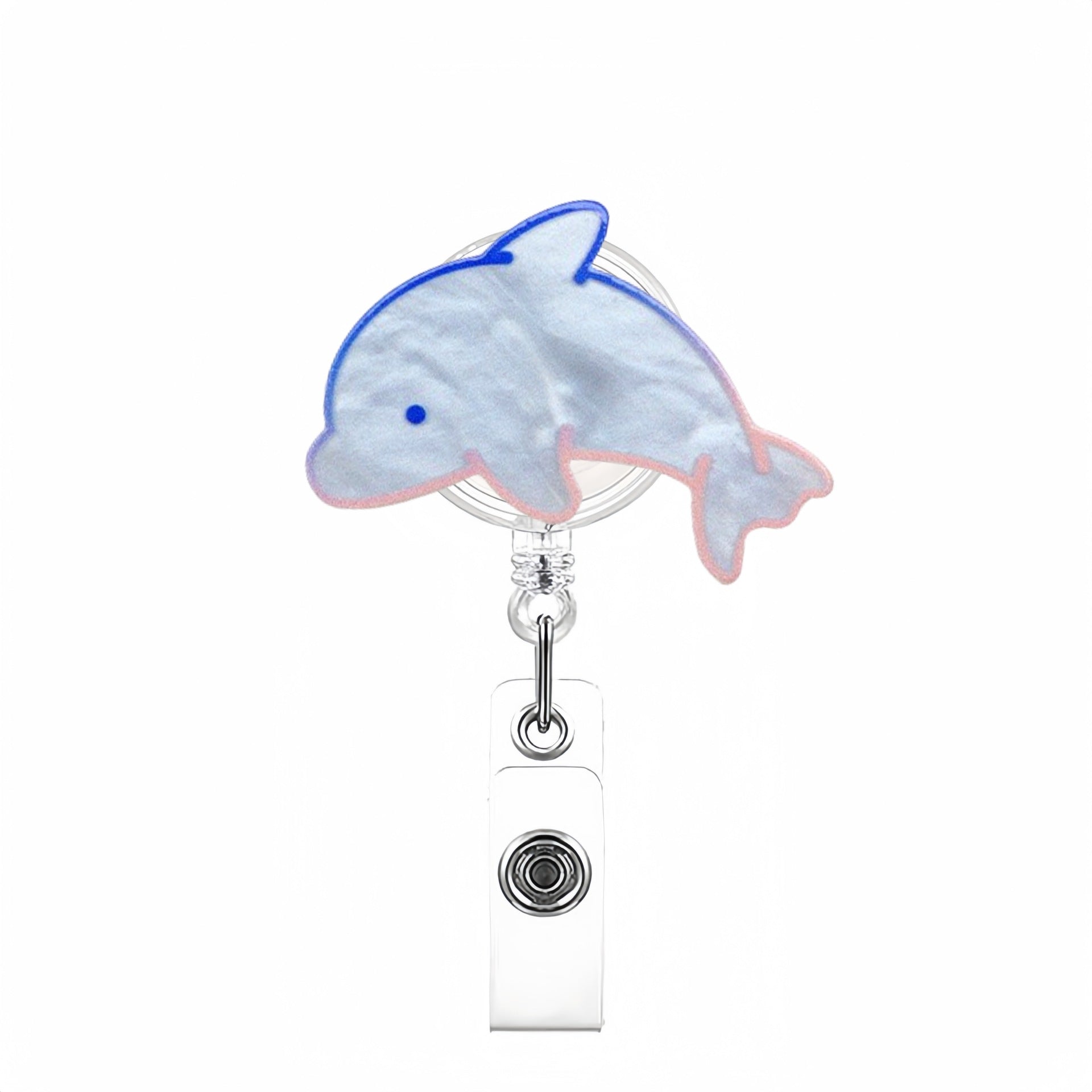 Wholesale Colorful marine animal creative retractable badge clip keychain